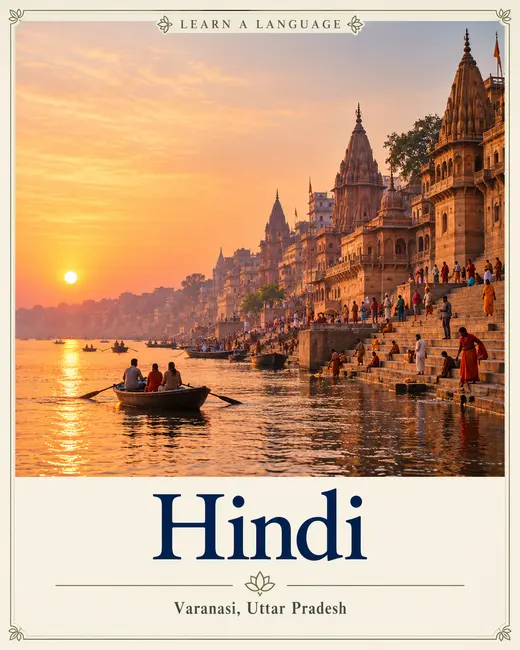 Hindi, illustrated by North India
