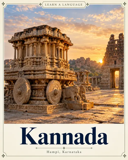Kannada, illustrated by Karnataka