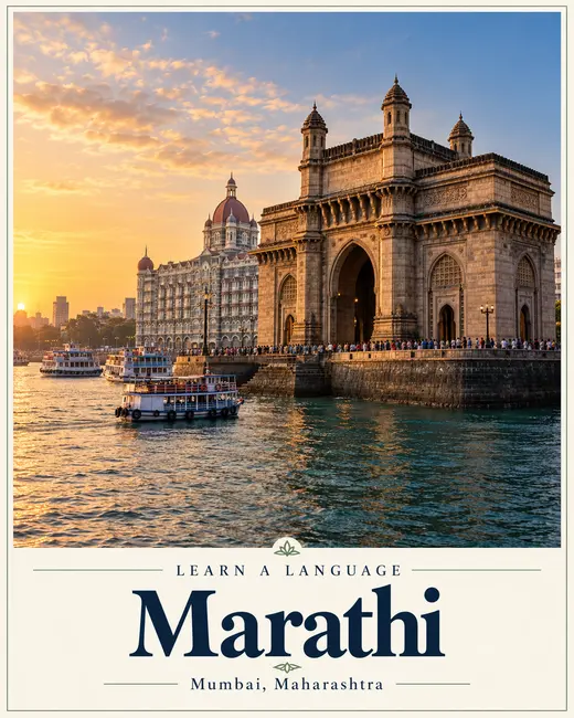 Marathi, illustrated by Maharashtra