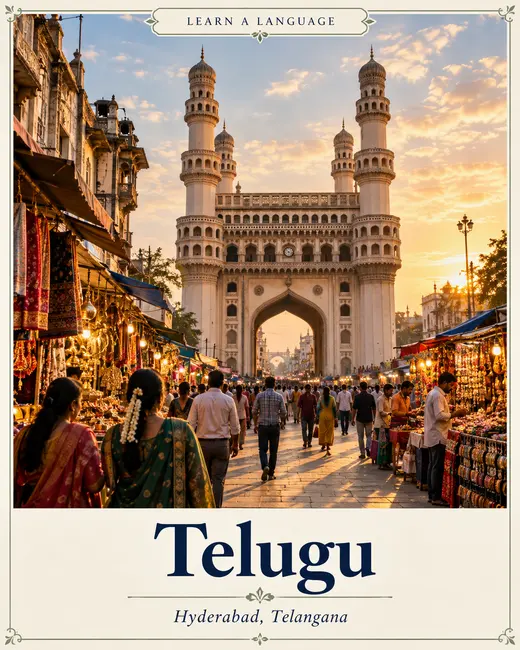 Telugu, illustrated by Andhra Pradesh