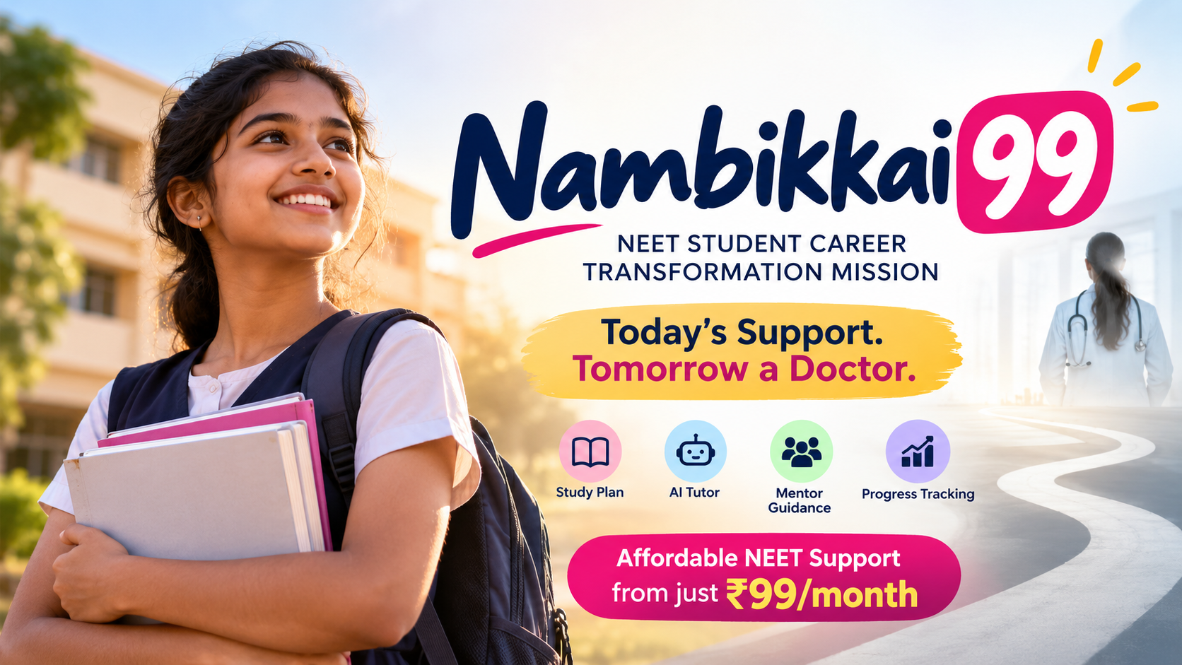 Nambikkai 99 – NEET Student Career Transformation Mission | Today's Support, Tomorrow a Doctor