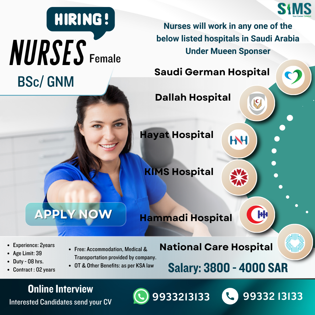 Female Staff Nurse — job poster