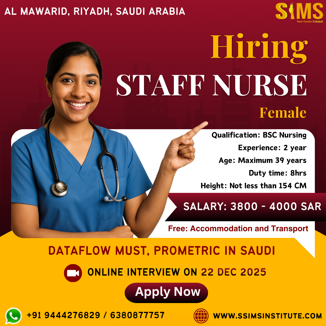Female Nurse — Gulf job poster