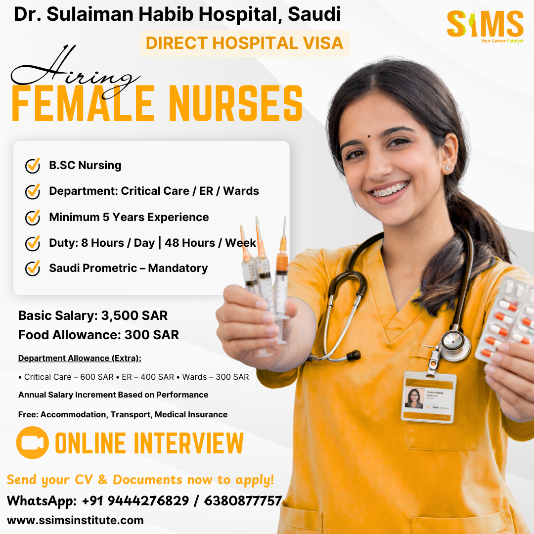 Female Staff Nurse – Saudi Arabia (Direct Hospital Visa) — job poster