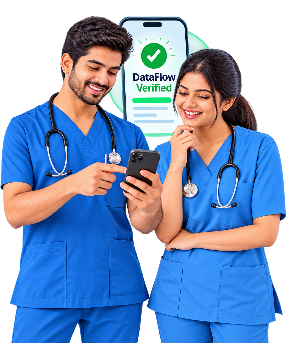 Healthcare professional preparing DataFlow verification with SSIMS