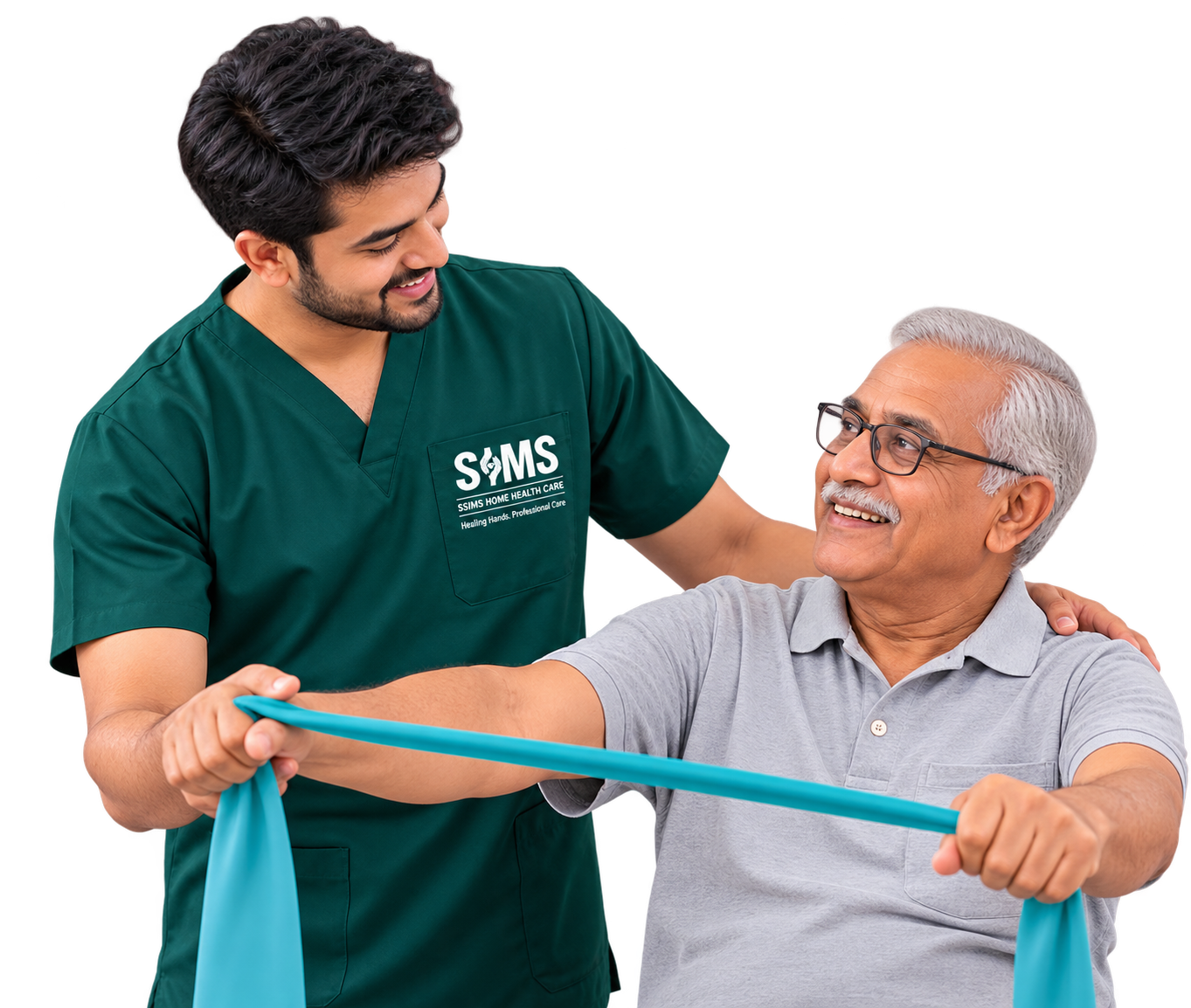 Physiotherapist treating a patient at home in Chennai
